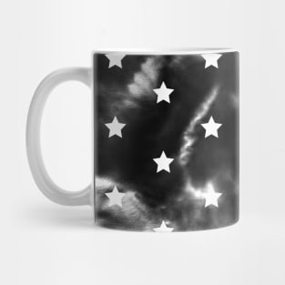 Black Tie-Dye and Stars Mug